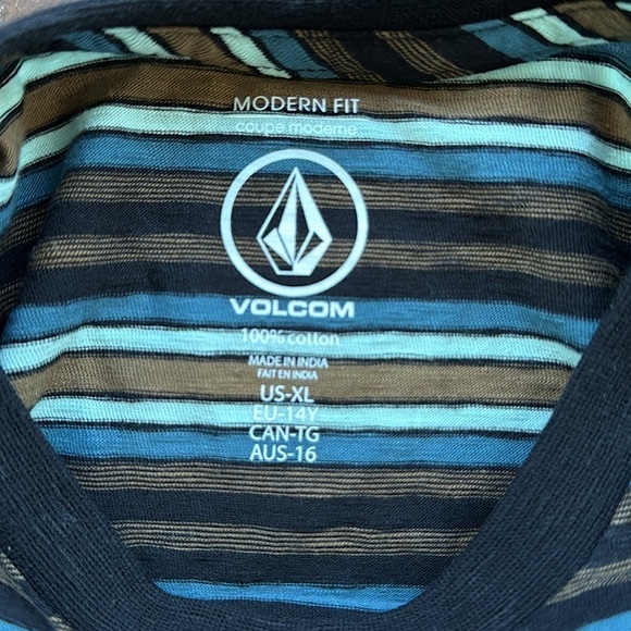 ⚡️NWT⚡️ Volcom Modern Fit Striped Cotton T-Shirt - Boys XL - Picture 4 of 4